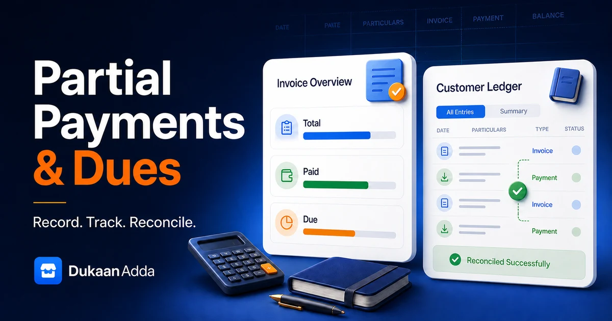 How to Record Partial Payments and Outstanding Dues in DukaanAdda